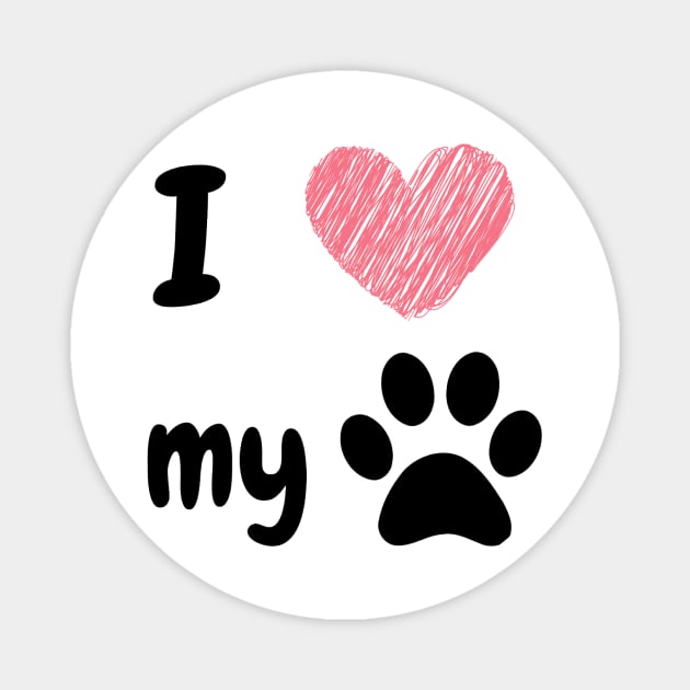 I love my dog Magnet by Simple D.